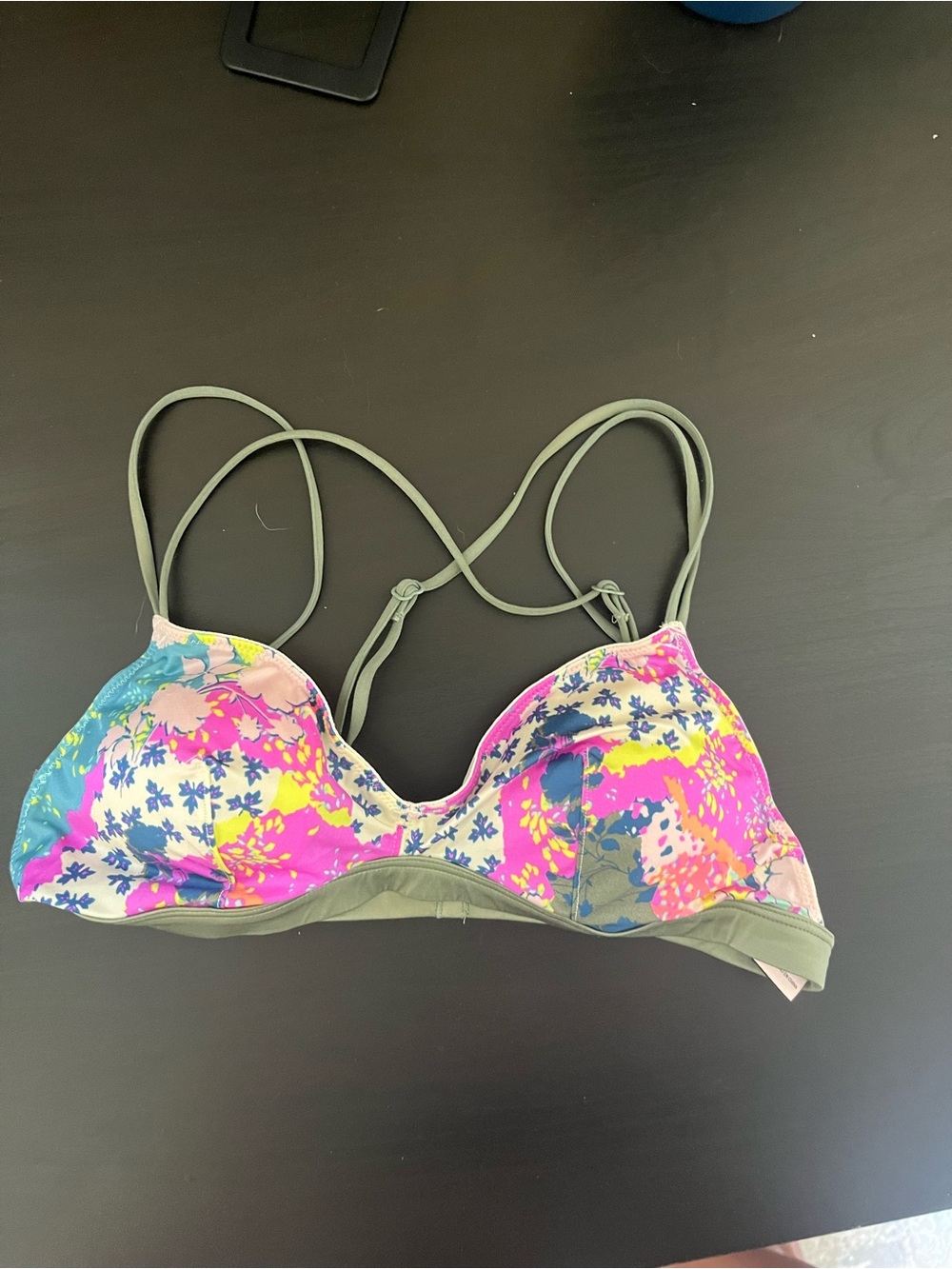 Victoria's Secret Multicolor Floral Bandeau Bra - Pink, Yellow, Blue, Green